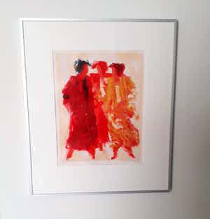 Wil Willemsen - Prachtige, kleurrijke zeefdruk (mooi gelijst) verkocht voor € 149!