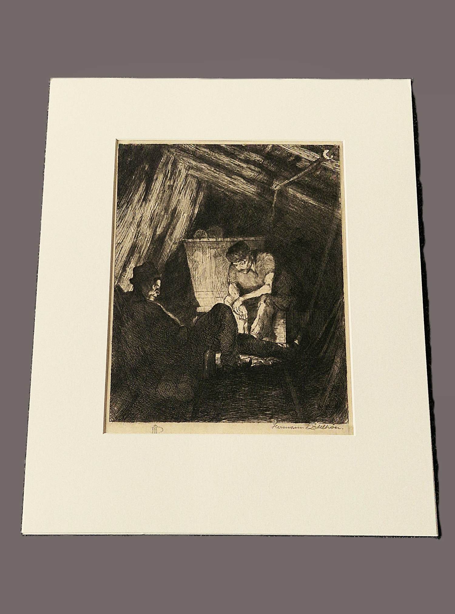 Hermann Kätelhön - original - 1925 - monochrome Lithographie "Berg-arbeiter" bleistift sign. kopen? Bied vanaf 73!