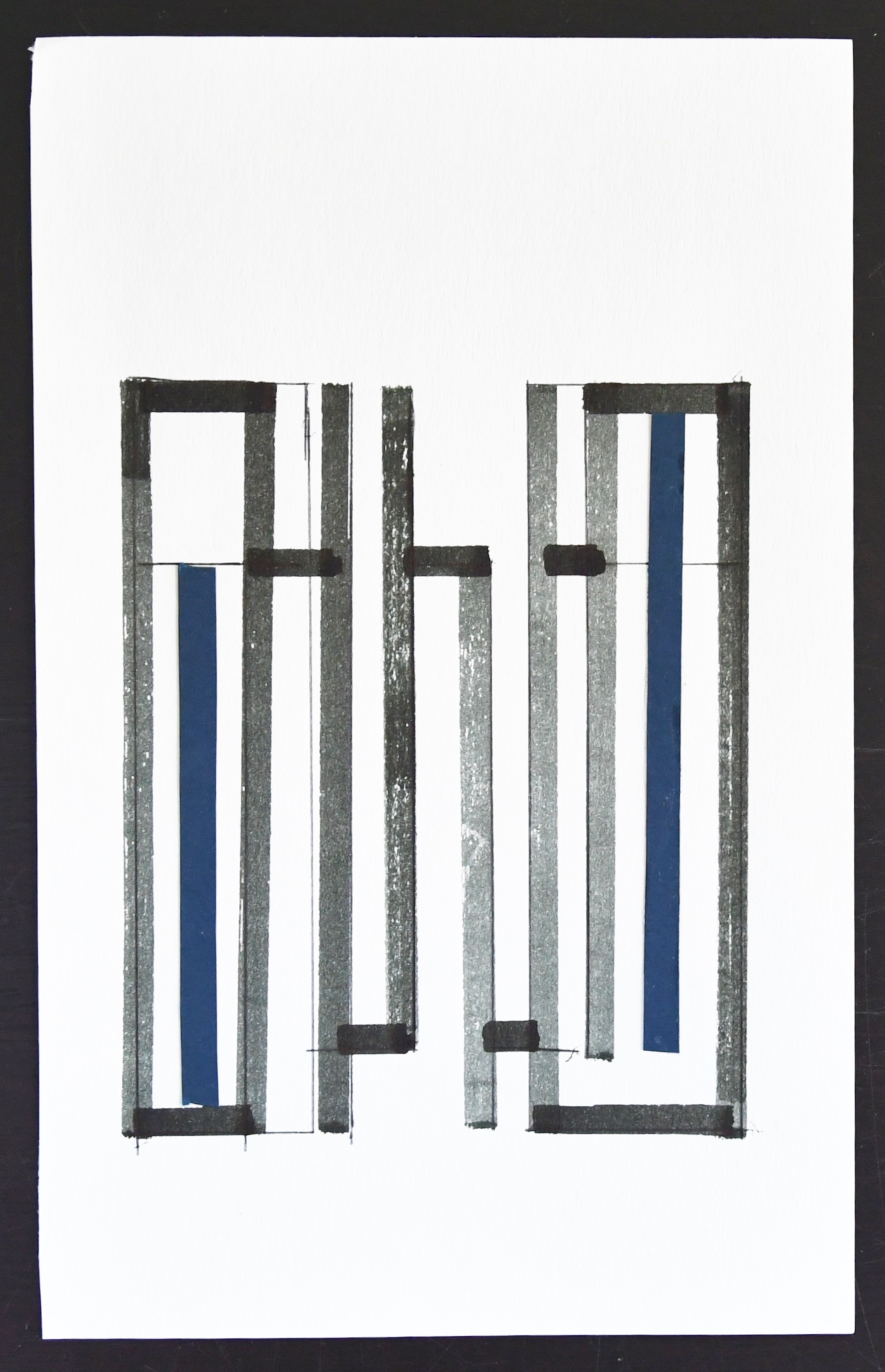 Siep van den Berg - #CONSTRUCTIVISTISCHE COLLAGE # pen en blauw papier, 1990, mint kopen? Bied vanaf 39!