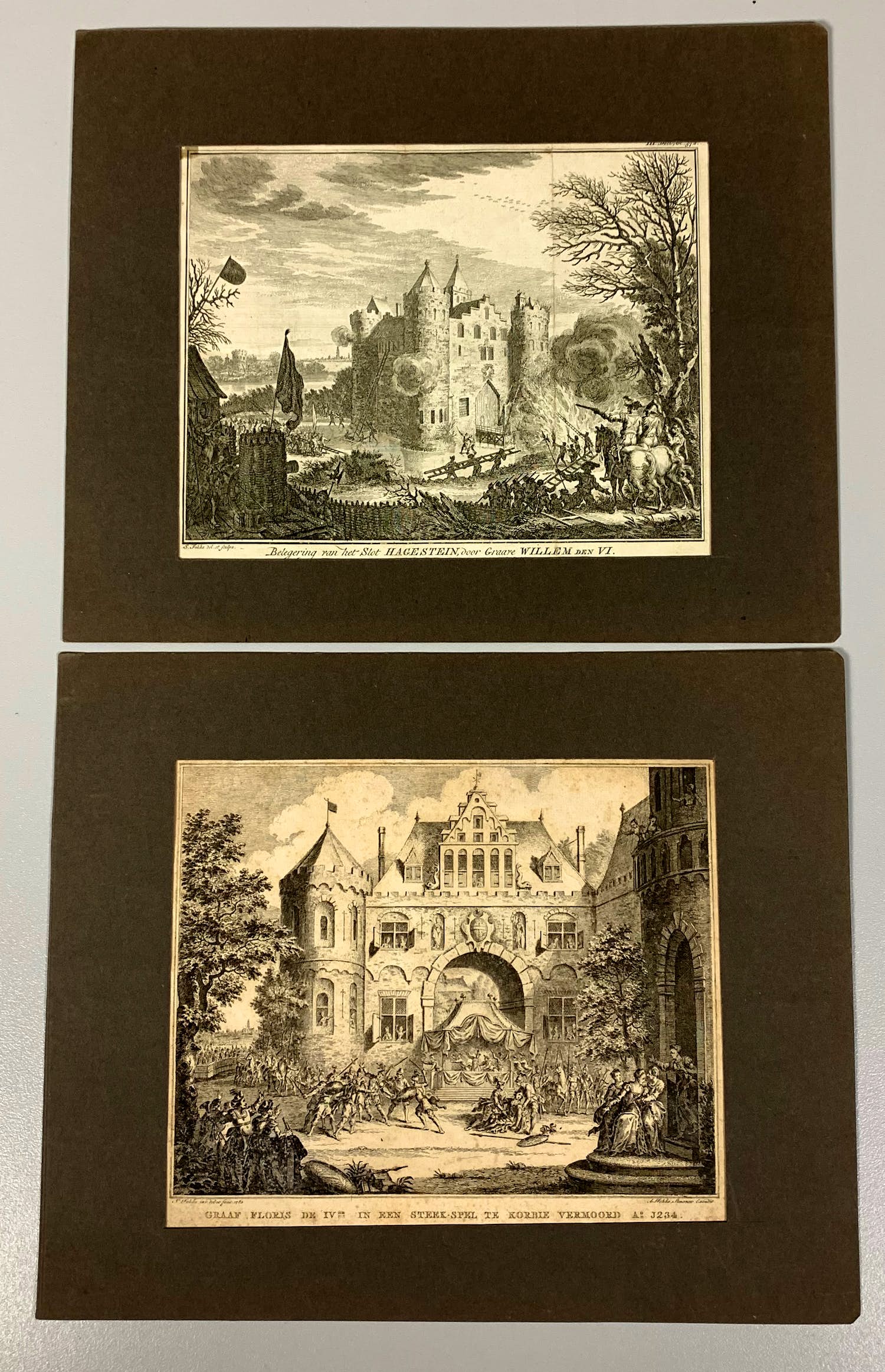 Simon Fokke - Graaf Floris de IV - Belegering Slot Hagestein verkocht voor € 10!