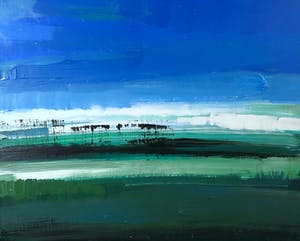 Wijm Bos - Acryl op paneel, Hollands Landschap - Ingelijst (Groot) kopen? Bied vanaf 70!