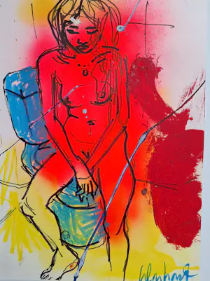 Peter Klashorst - Gemengde techniek - Model - Handgesigneerd !!! kopen? Bied vanaf 50!