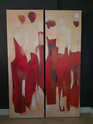 AcheterHans van den Berg - HANS VD BERG Giclee op LINNEN en HOUTEN frame DE VOORSTELLING Handgesigneerd? Enchérissez de 70!
