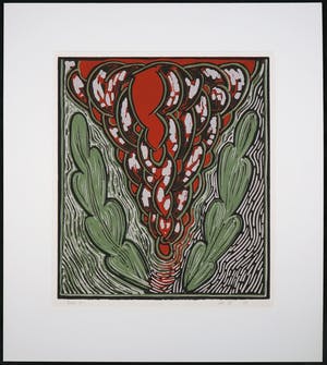 Niet of onleesbaar gesigneerd - Linosnede, Zonder titel kopen? Bied vanaf 1!