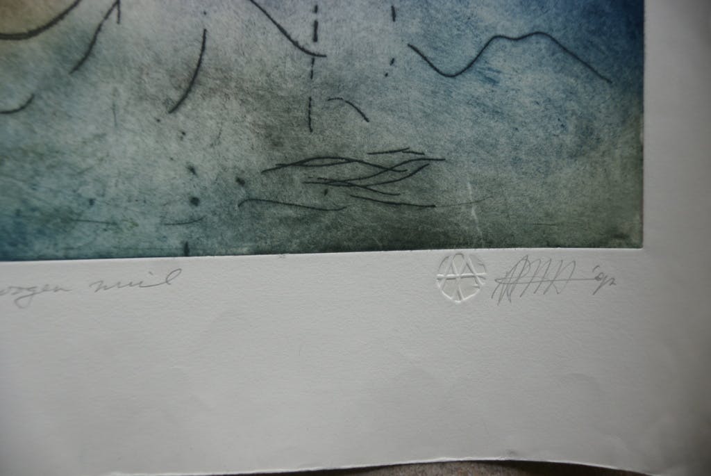 Ad Arma - Laatste x! Ad Arma - "Bewogen zuil" - grote ets - jaar: 1992 - oplage 75 ex. kopen? Bied vanaf 1!