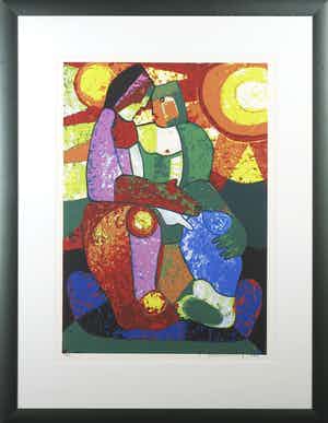 Theo Mackaay - Zeefdruk, Zonder titel - Ingelijst verkocht voor € 70!