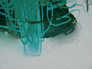 Arturo - Giclée , Sprinkhaan , abstract en kleurrijk – 70 x 70 cm kopen? Bied vanaf 30!