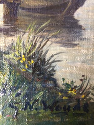 Gerrit N. Woudt - 1911-1983 Zaans landschap kopen? Bied vanaf 150!