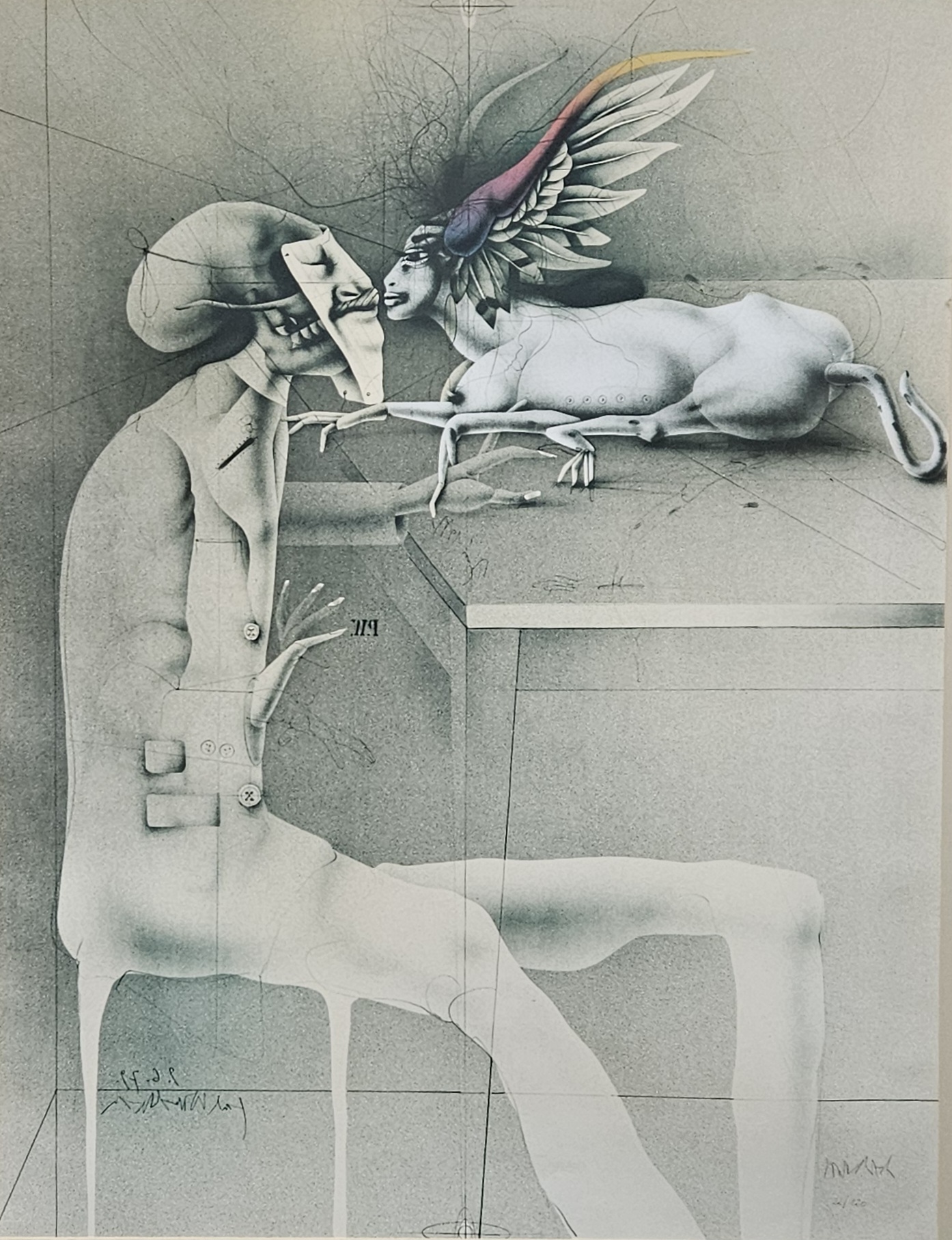 Paul Wunderlich - Selbst als Maske und Anton mit Maus kaufen? Bieten Sie von 320!