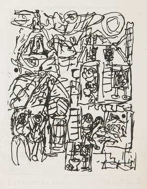 Niet of onleesbaar gesigneerd - Droge naald, Zonder titel kopen? Bied vanaf 1!