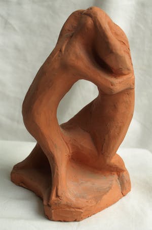 Klaas Pijlman - Beeldje van Terracotta , “Omhelzing” – ca 1980 kopen? Bied vanaf 1!