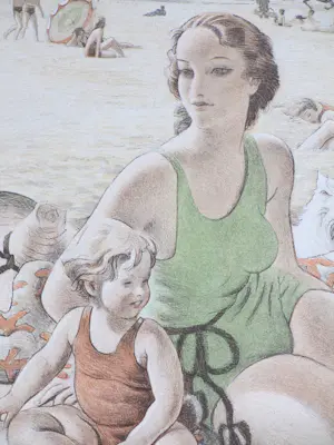 Pol Dom - Een dagje op het strand - Kleurenlitho kopen? Bied vanaf 58!