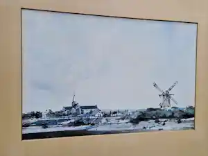Ciano Siewert - Grote in 1969 gemaakte AQUAREL "Zuid Hollands landschap met molen" gesigneerd verkauft für € 65!