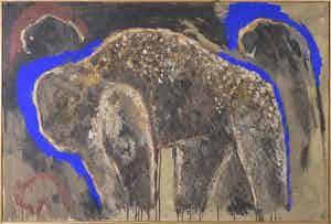 Christophe Meyer - Olieverf op doek, Zonder titel - Ingelijst verkocht voor € 1!