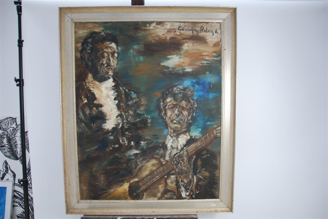 Roland Cassiman - OLIE OP DOEK "FLAMENCOGITARIST" verkocht voor € 195!