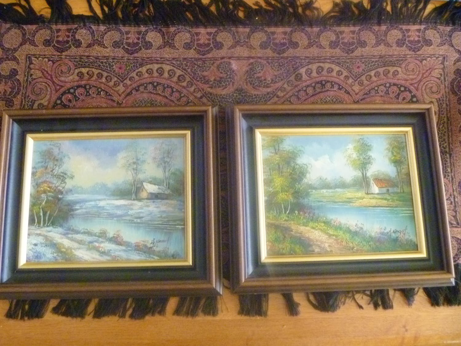 Henner Knauf - 2 zeer mooie landschapsschilderijtjes , gesigneerd en ingelijst verkocht voor € 50!
