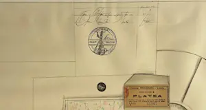 Saul Steinberg - lithografie - Galerie Maeght - met goud zegel opdruk kopen? Bied vanaf 1!