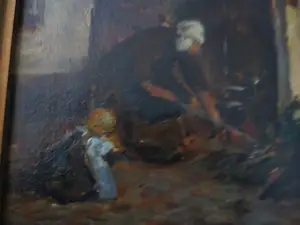 Evert-Jan Ligtelijn - 2x Stadsgezicht Antwerpen en Larens Interieur kopen? Bied vanaf 400!