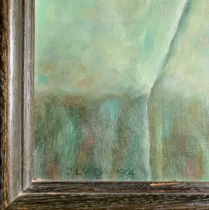 Julien Landa - Stilleven met zwart schrift en potlood, olieverf op paneel (netjes ingelijst) kopen? Bied vanaf 995!