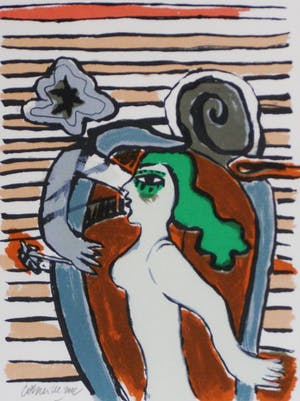 Corneille - Zeefdruk. Titel. "Femme et animeaux XIV kopen? Bied vanaf 120!