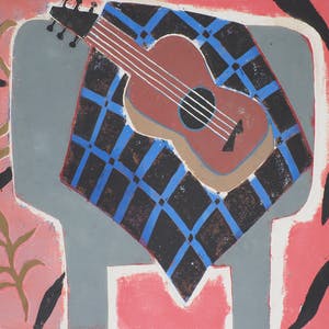 Betty Scheer - Gitaar op geruit kleed kopen? Bied vanaf 25!