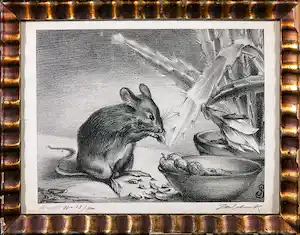 Jan Schonk - Litho, Muis - Ingelijst verkauft für € 120!