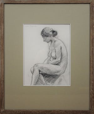 Johan Fabricius - Houtskooltekening - Naakt - "Zittende naakte vrouw III" kopen? Bied vanaf 55!