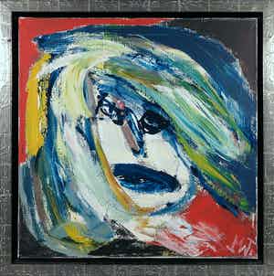 Martin van Wordragen - Olieverf op doek, In de wind - Ingelijst verkocht voor € 200!