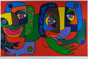 Marianne Naerebout - Zeefdruk op papier, Sea Lovers - Ingelijst kopen? Bied vanaf 120!