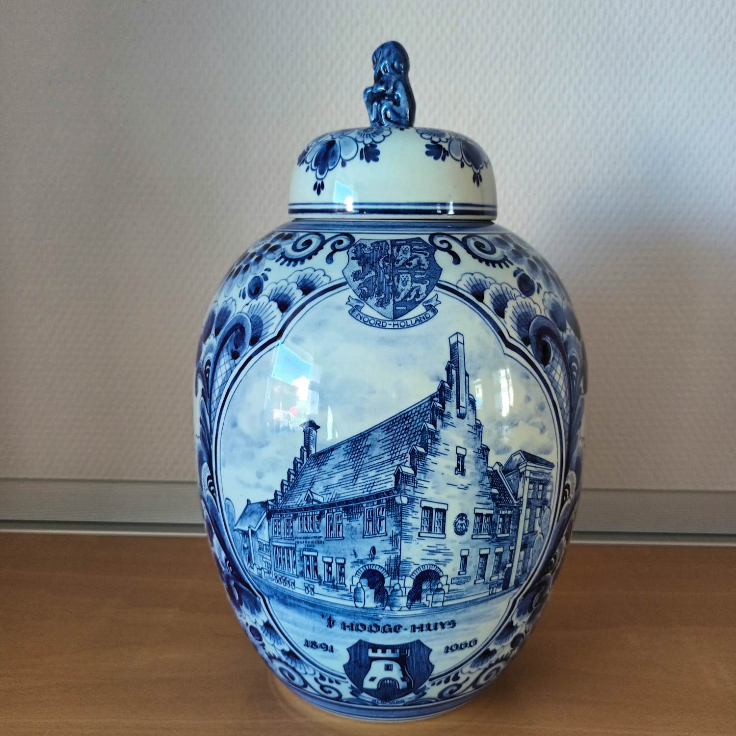 Heinen Delfts Blauw - dekselvaas/gemberpot 't Hooge Huys 1966 kopen? Bied vanaf 35!