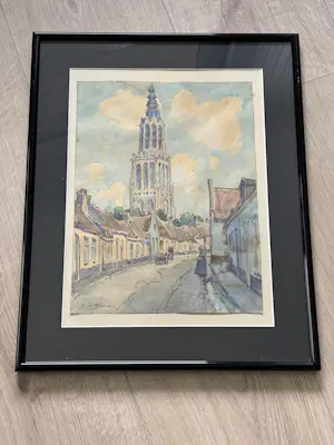 Adriaan Terhell - Zicht op Onze Lieve Vrouwetoren Amersfoort kopen? Bied vanaf 40!