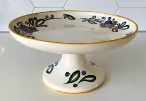 Plateelbakkerij Zuid-Holland - Platelen taartschaal decor Bergen verkocht voor € 1!