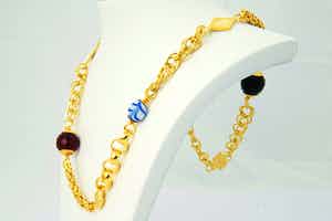 2539- Groot heren geel-gouden Alla Kondre collier - 18 krt gekeurd - 100 gram! verkocht voor € 2400!