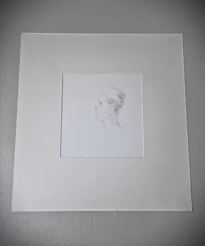 Dick van 't Wout - verstilde potloodtekning "jonge vrouw en profil" 1969 - potloodgesigneerd kopen? Bied vanaf 29!