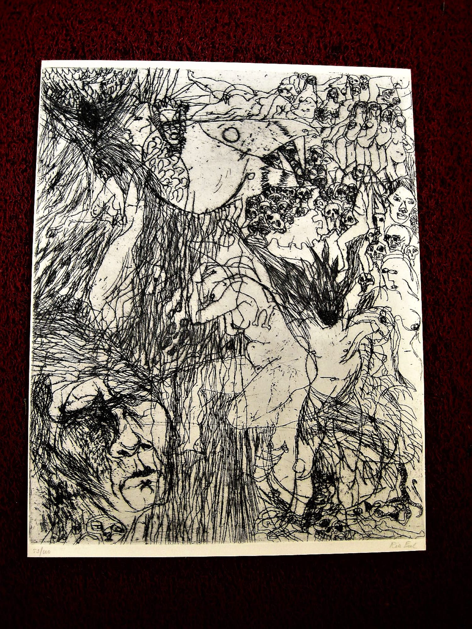 Ria Exel - Nieuwe Haagse School - Grote droge naald Ets "het naakte lijf" potloodgesigneerd kopen? Bied vanaf 26!