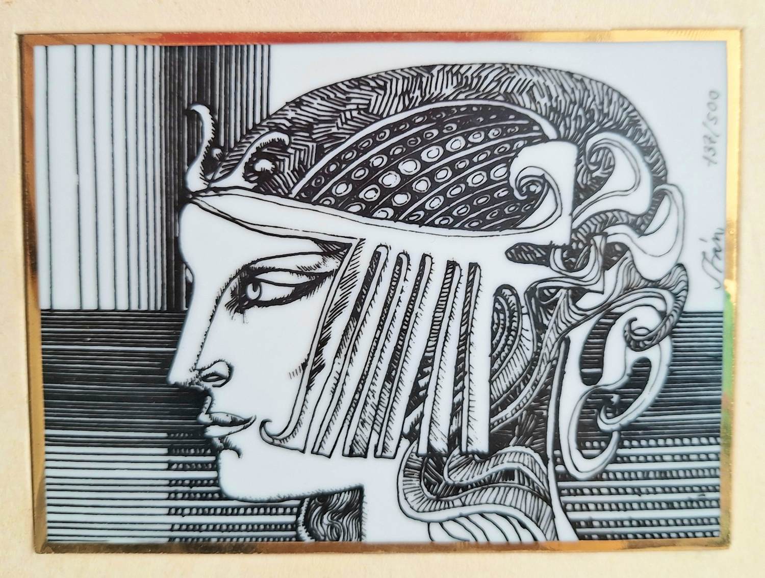 Endre Szasz - (1926-2003) Hollóháza, zeldzame porseleinen plaquette. kopen? Bied vanaf 99!