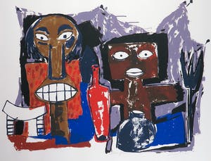 John Lie a Fo - Zeefdruk, Rode Fles - Ingelijst (Groot) kopen? Bied vanaf 1!