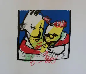 Herman Brood - Klleurenzeefdruk LEKKER DING Handgesign. kopen? Bied vanaf 245!