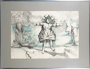 Rudy Martina - Gemengde druktechniek op papier, Vrij in de wolken - Ingelijst kopen? Bied vanaf 1!