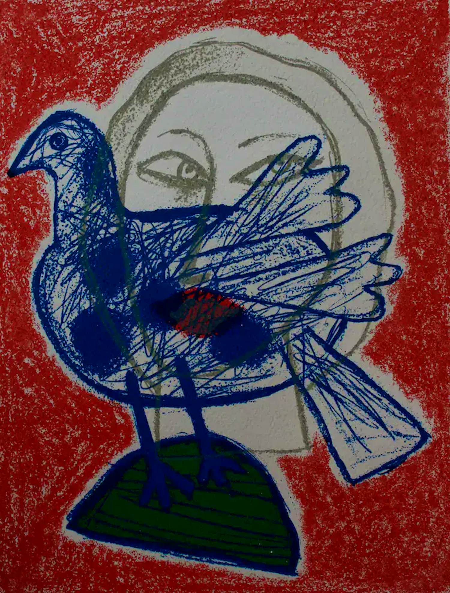 Corneille - Zeefdruk: Een blik op de vogel - 1998 verkocht voor € 175!