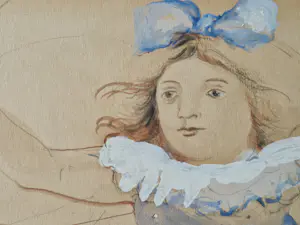 Heidi Daamen - gemengde techniek (gouache, pastel e.a.) 1970 - "meisje met springtouw" ges. kopen? Bied vanaf 62!