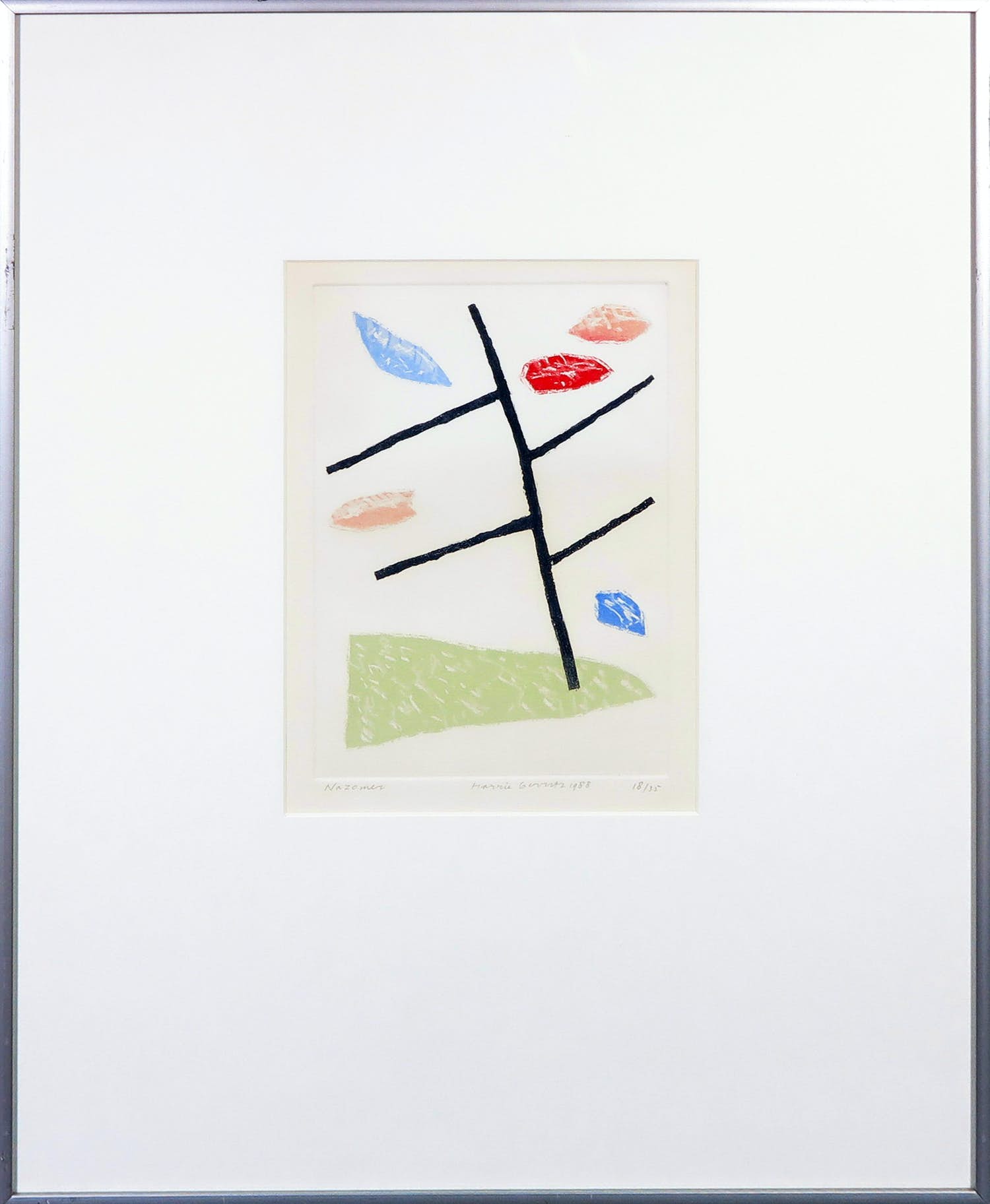 Harrie Gerritz - Kleurenets, Nazomer - Ingelijst verkocht voor € 50!