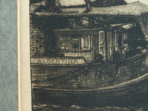 Albert Hemelman - Ets, Het IJ in Amsterdam met het schip “Albertina” kopen? Bied vanaf 35!