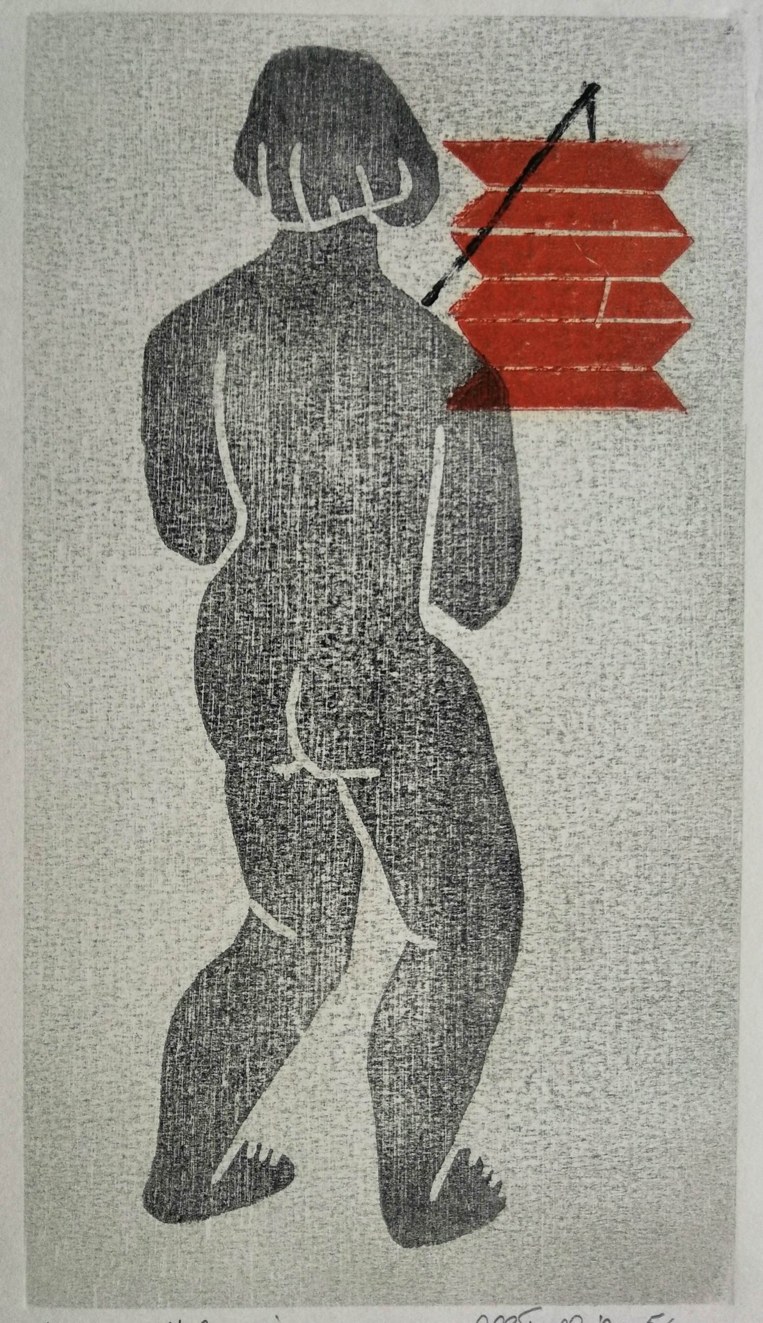 Heinz Falke - Houtsnede "Vrouw met Lampion" kopen? Bied vanaf 10!