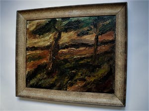 Niet of onleesbaar gesigneerd - Omstreeks 1920 expressionistisch olieverf "Herfst landschap" L. Weissberg kopen? Bied vanaf 1!
