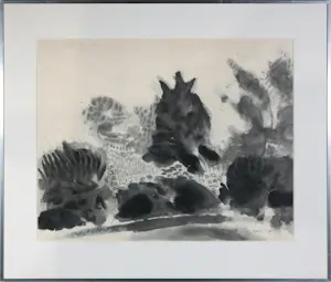 Gerard Schaperkotter - Indische inkt op papier, Tuin I en Tuin II- Ingelijst kopen? Bied vanaf 70!