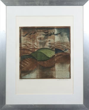 Brigitte Coudrain - Kleurenets, Zonder titel - Ingelijst kopen? Bied vanaf 1!