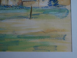 Anton Lutgerink - Ingelijste gouache, Vroege ochtend – gesigneerd - 1980 kopen? Bied vanaf 40!