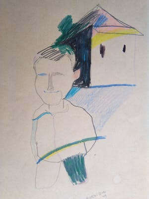 Ruven Levav - Krijttekening zonder titel - 1979 kopen? Bied vanaf 10!