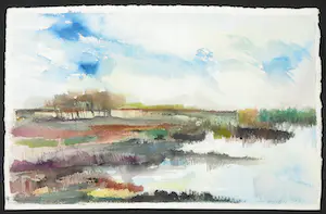 Albert Grosfeld - Aquarel, Landschap kopen? Bied vanaf 35!
